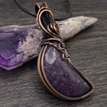 Load image into Gallery viewer, Lepidolite Moon Pendant