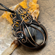 Load image into Gallery viewer, Black Onyx Druzy Pumpkin Pendant
